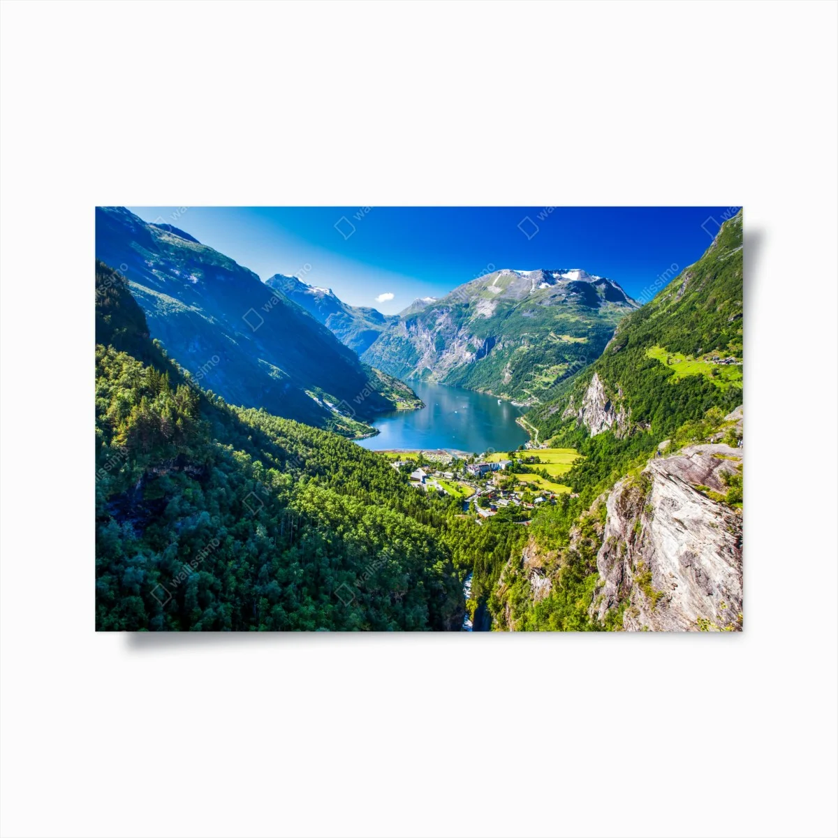 Poster panorama mozzafiato di Geirangerfjord, Norvegia • Wallissimo® Poster panorama mozzafiato di Geirangerfjord, Norvegia • Wallissimo®