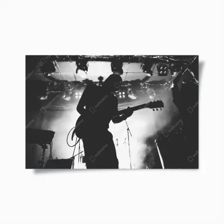 Poster silhouette di chitarrista in concerto • Wallissimo®