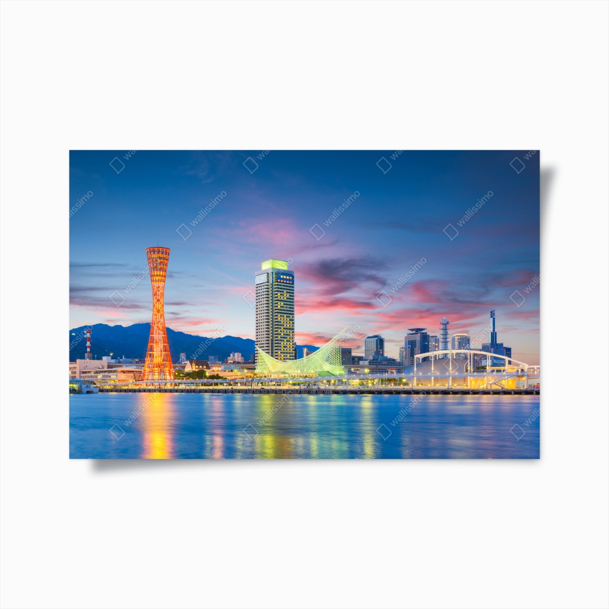 Poster tramonto sul porto di Kobe • Wallissimo®