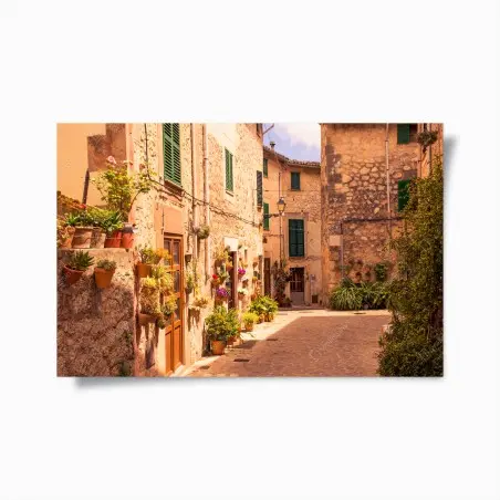 Poster scorcio di borgo fiorito • Wallissimo®