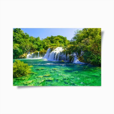Poster cascata smeraldo per decorazione murale • Wallissimo®