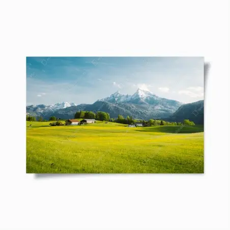 Poster panorama alpino primaverile • Wallissimo®