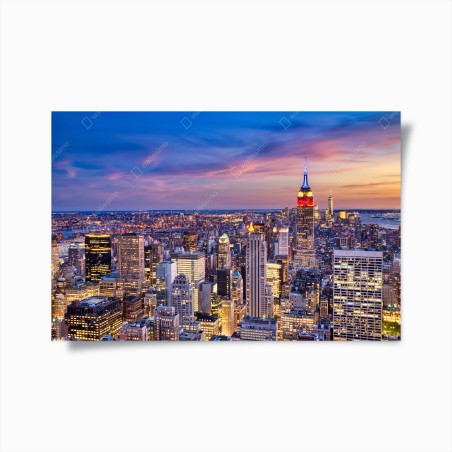 Poster tramonto su New York con Empire State Building • Wallissimo®
