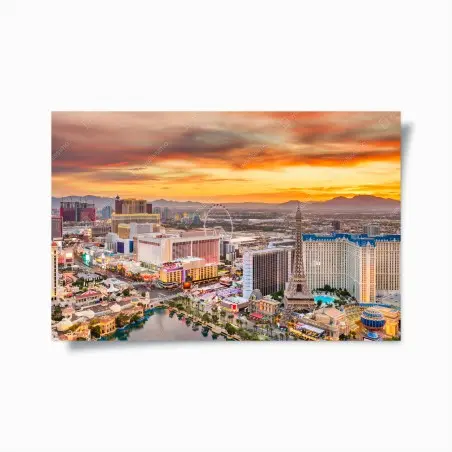 Poster tramonto sulla skyline di Las Vegas • Wallissimo®