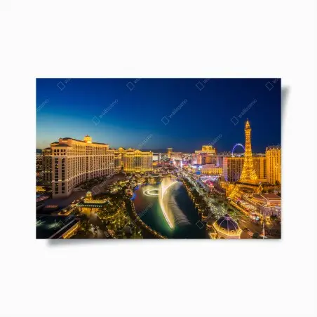 Poster panorama notturno della strip di Las Vegas • Wallissimo®