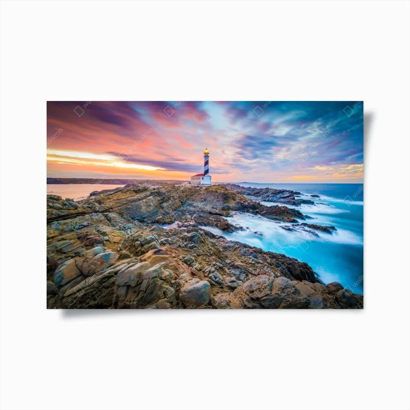 Poster tramonto al faro di Favaritx, Minorca
