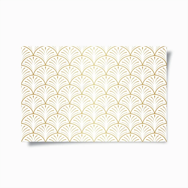 Poster motivo art déco dorato su sfondo bianco
