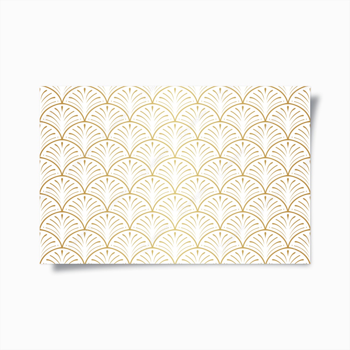 Poster motivo art déco dorato su sfondo bianco • Wallissimo®