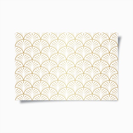 Poster motivo art déco dorato su sfondo bianco • Wallissimo®