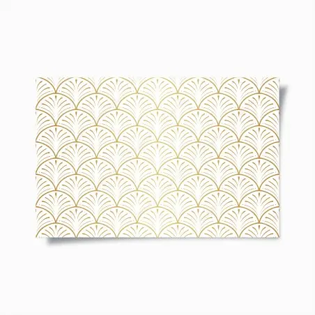 Poster motivo art déco dorato su sfondo bianco • Wallissimo®