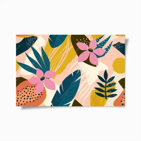 Poster motivo floreale tropicale astratto • Wallissimo®