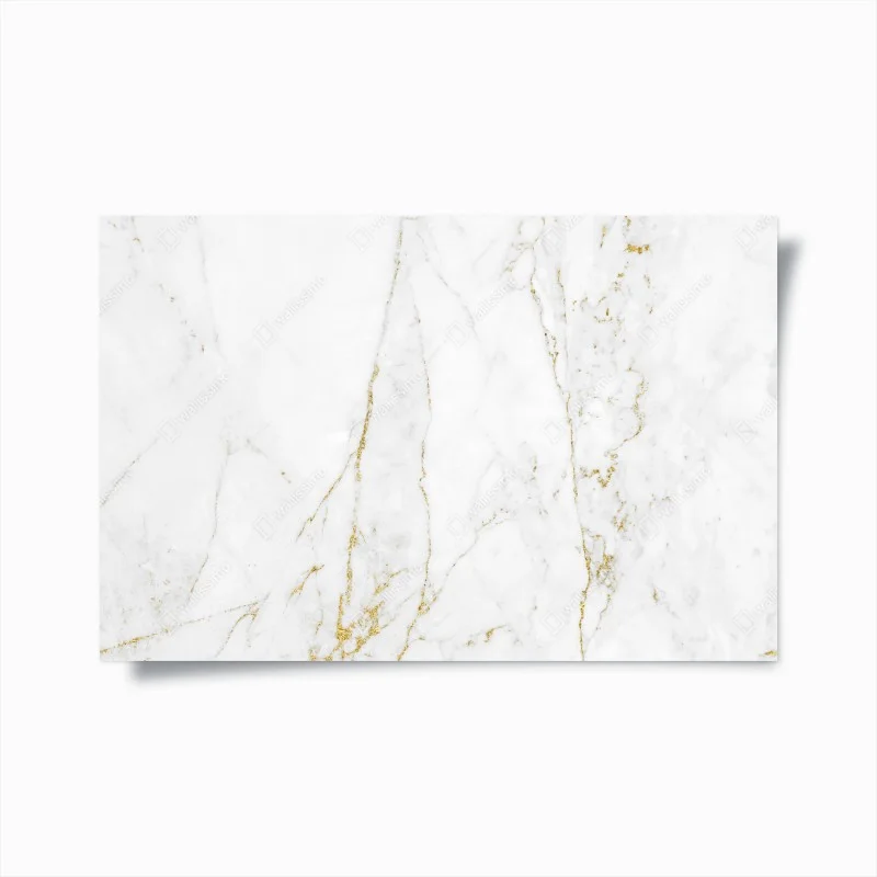 Poster marmo bianco con venature dorate