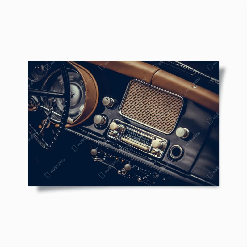 Poster cruscotto retrò: eleganza automobilistica d'epoca