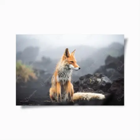 Poster ritratto di volpe nella nebbia • Wallissimo®