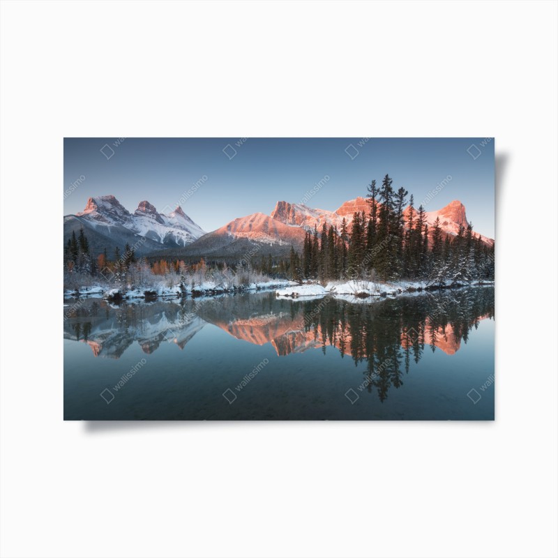 Poster riflessi montani al tramonto