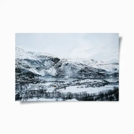 Poster quiete invernale sulle rive del fiordo • Wallissimo®