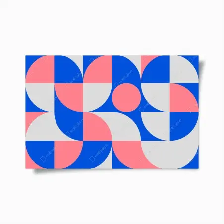 Poster motivo geometrico minimalista in rosa e blu • Wallissimo®