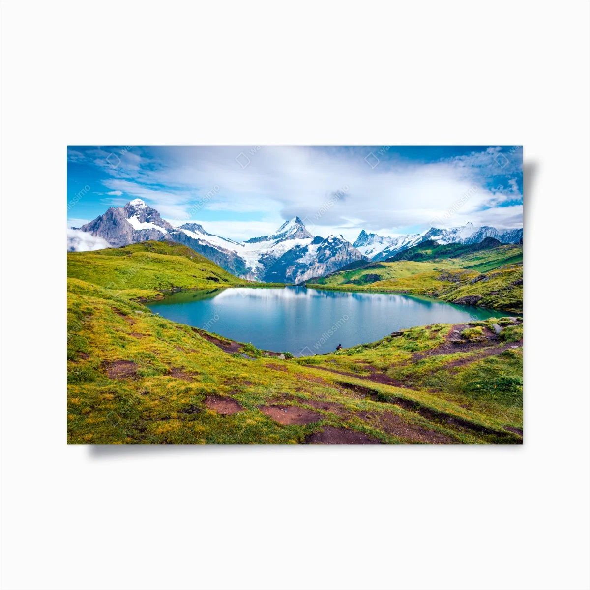Poster panorama del lago Bachalpsee e del Schreckhorn • Wallissimo® Poster panorama del lago Bachalpsee e del Schreckhorn • Wallissimo®