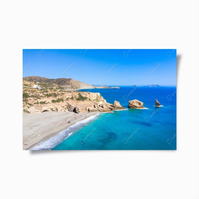 Poster scogliere dorate e mare turchese