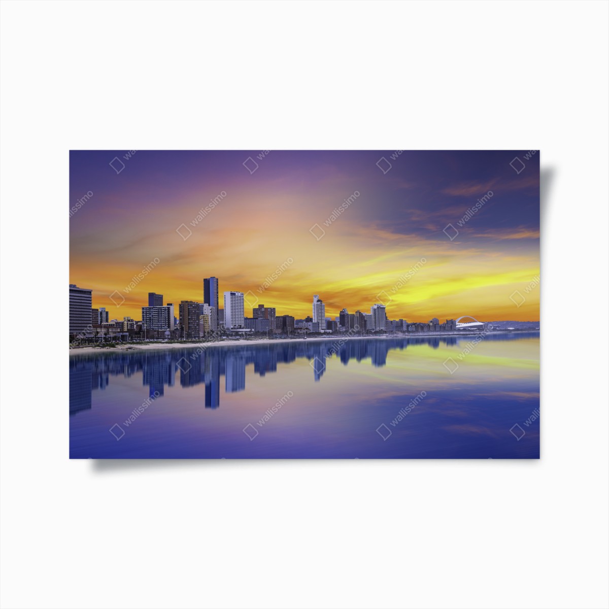 Poster panorama costiero al tramonto di Durban • Wallissimo®