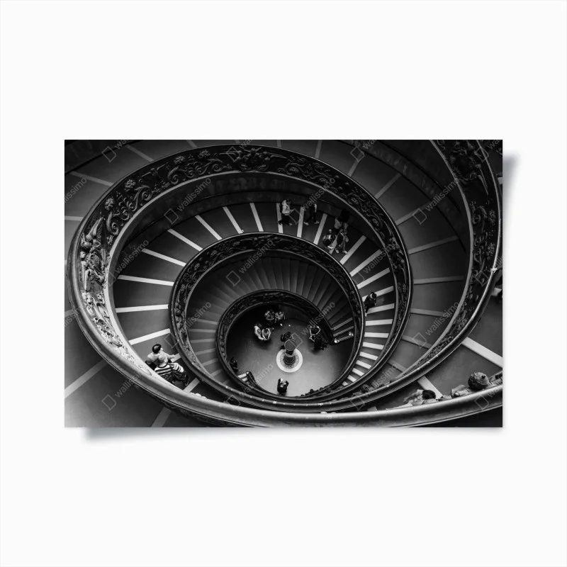 Poster spirale architettonica in bianco e nero