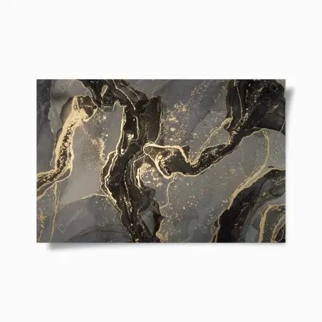 Poster venature dorate su fondo nero • Wallissimo®