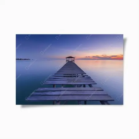 Poster pontile verso l'orizzonte al tramonto • Wallissimo®