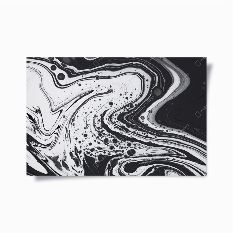 Poster arte astratta marmorizzata in bianco e nero