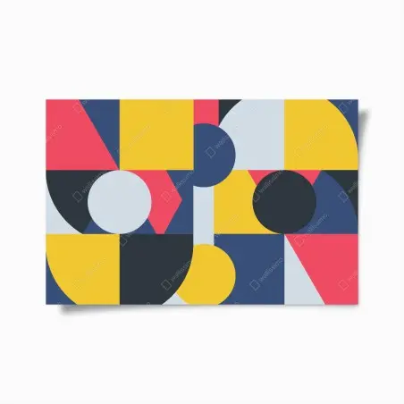 Poster composizione geometrica dai colori vivaci • Wallissimo®