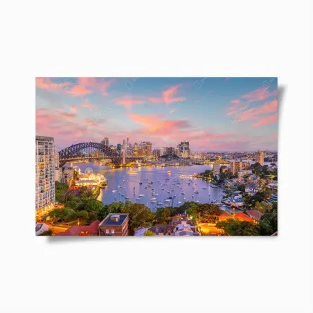 Poster tramonto sul porto di Sydney • Wallissimo®