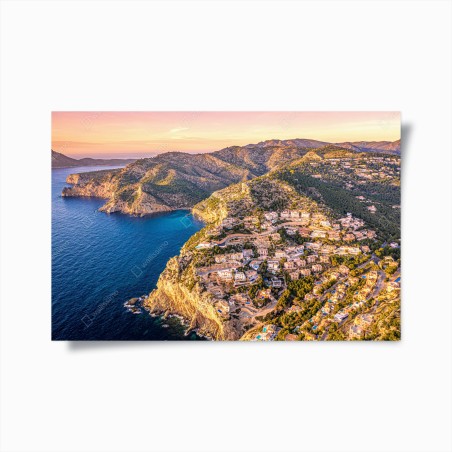 Poster panorama costiero al tramonto • Wallissimo®
