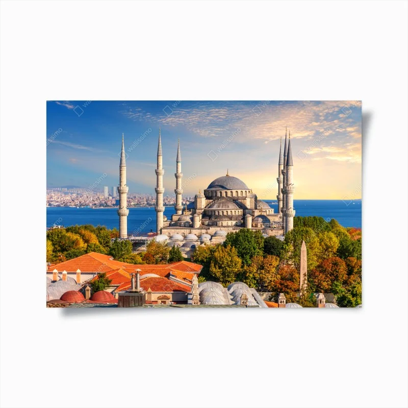 Poster tramonto sulla Moschea Blu di Istanbul
