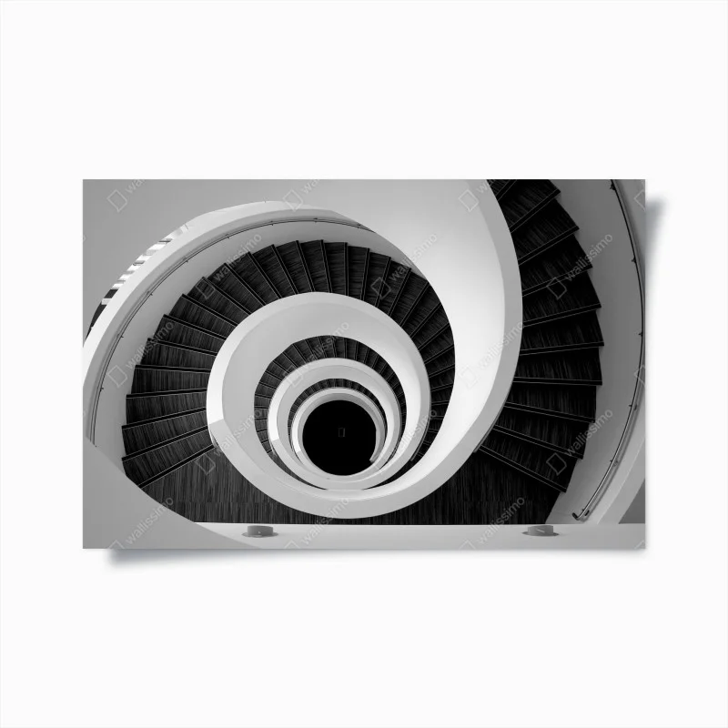 Poster spirale architettonica in bianco e nero