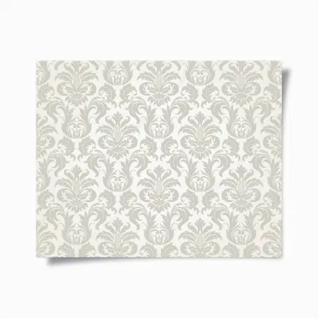 Poster elegante motivo damascato beige e crema • Wallissimo®