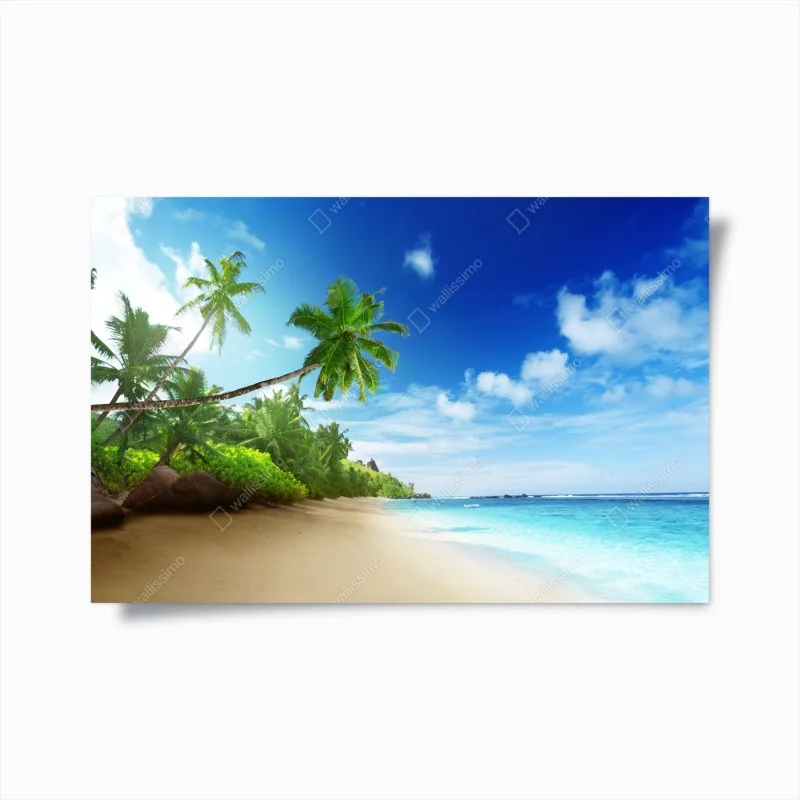 Poster tramonto tropicale a Mahe, Seychelles