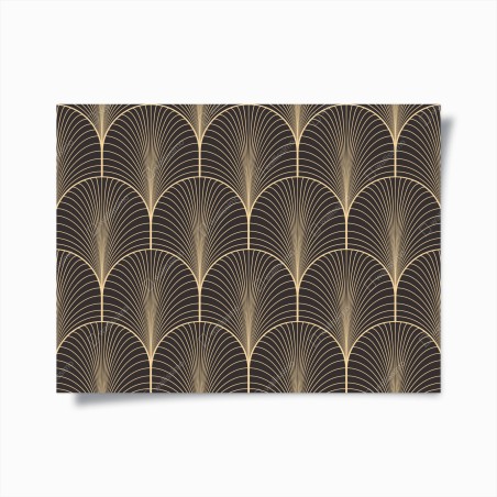 Poster motivo art déco dorato su sfondo nero • Wallissimo®