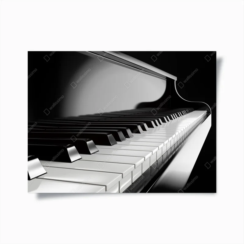 Poster eleganza in bianco e nero: tastiera di pianoforte