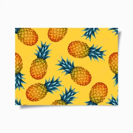Poster ananas tropicale su sfondo giallo • Wallissimo®