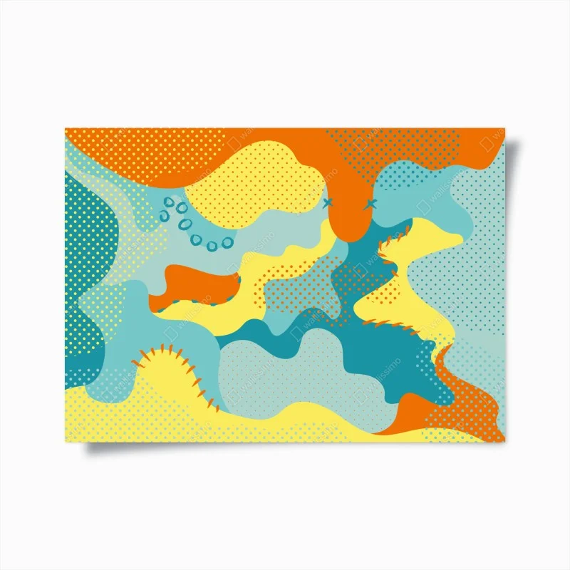 Poster composizione astratta pop art colorata