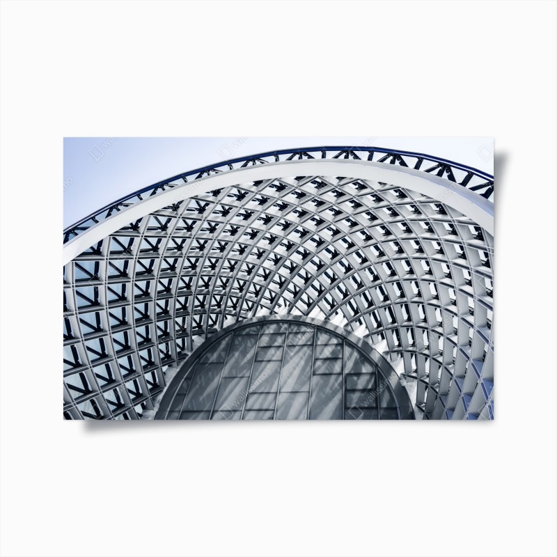 Poster cupola geometrica: struttura moderna in vetro e acciaio