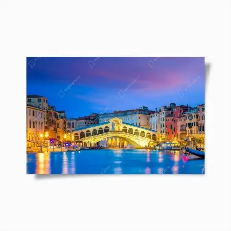 Poster tramonto sul ponte di Rialto, Venezia • Wallissimo®