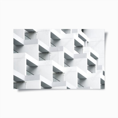 Poster geometria urbana in bianco • Wallissimo®