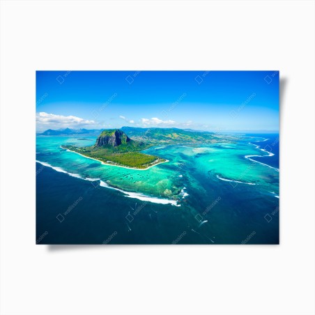 Poster paesaggio aereo di Le Morne Brabant, Mauritius • Wallissimo®