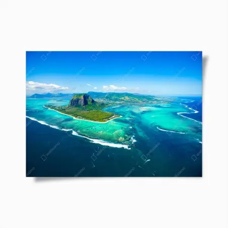 Poster paesaggio aereo di Le Morne Brabant, Mauritius • Wallissimo®