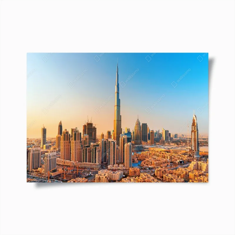 Poster skyline dorato di Dubai