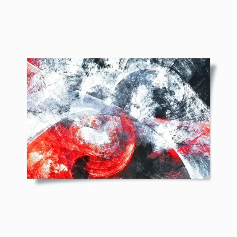 Poster vortice frattale rosso e bianco