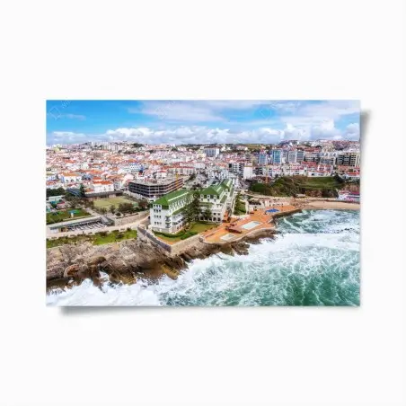 Poster veduta costiera panoramica con onde e scogli • Wallissimo®