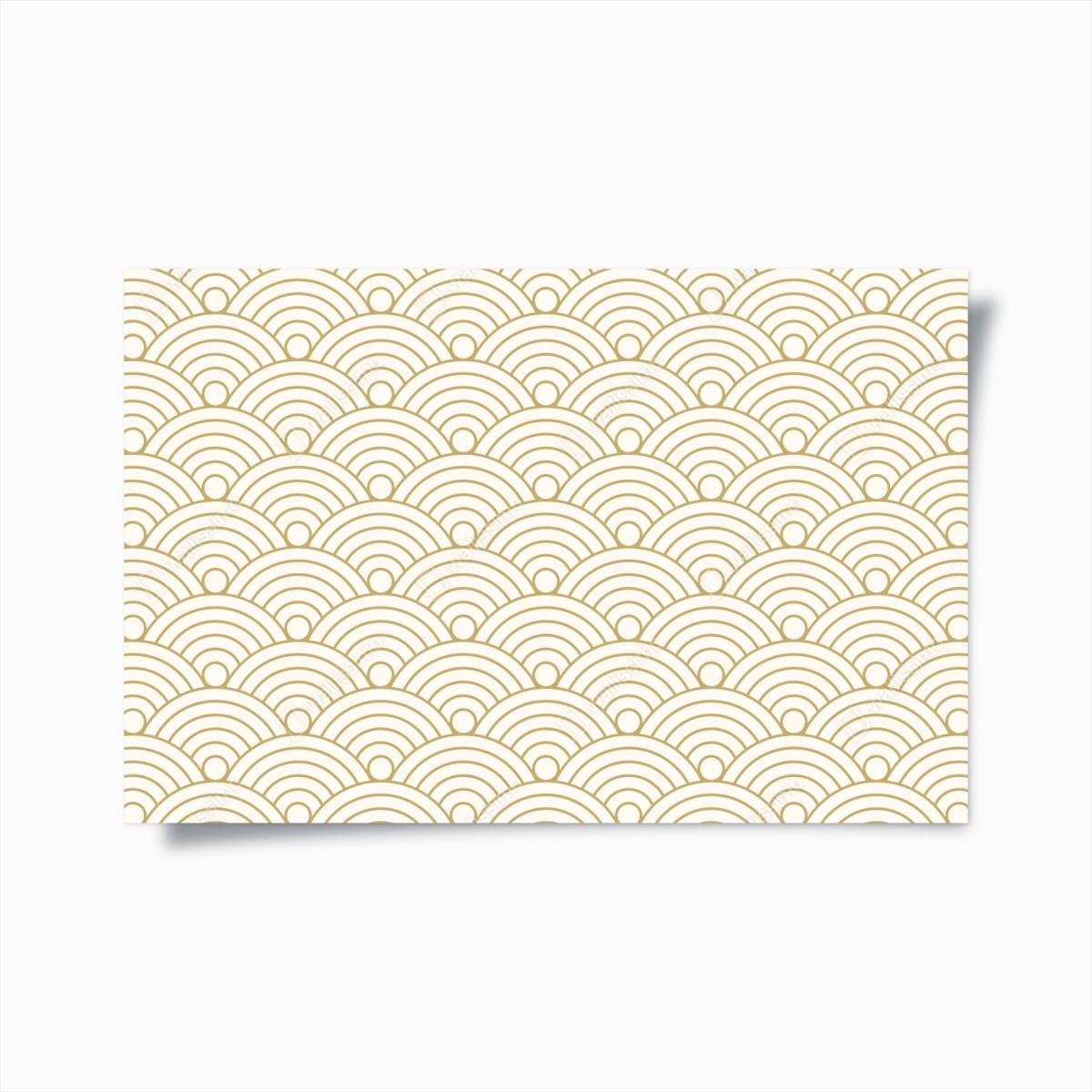 Poster motivo onde giapponesi dorate su sfondo crema • Wallissimo®