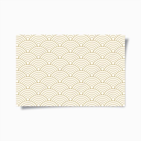 Poster motivo onde giapponesi dorate su sfondo crema • Wallissimo®