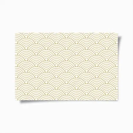 Poster motivo onde giapponesi dorate su sfondo crema • Wallissimo®